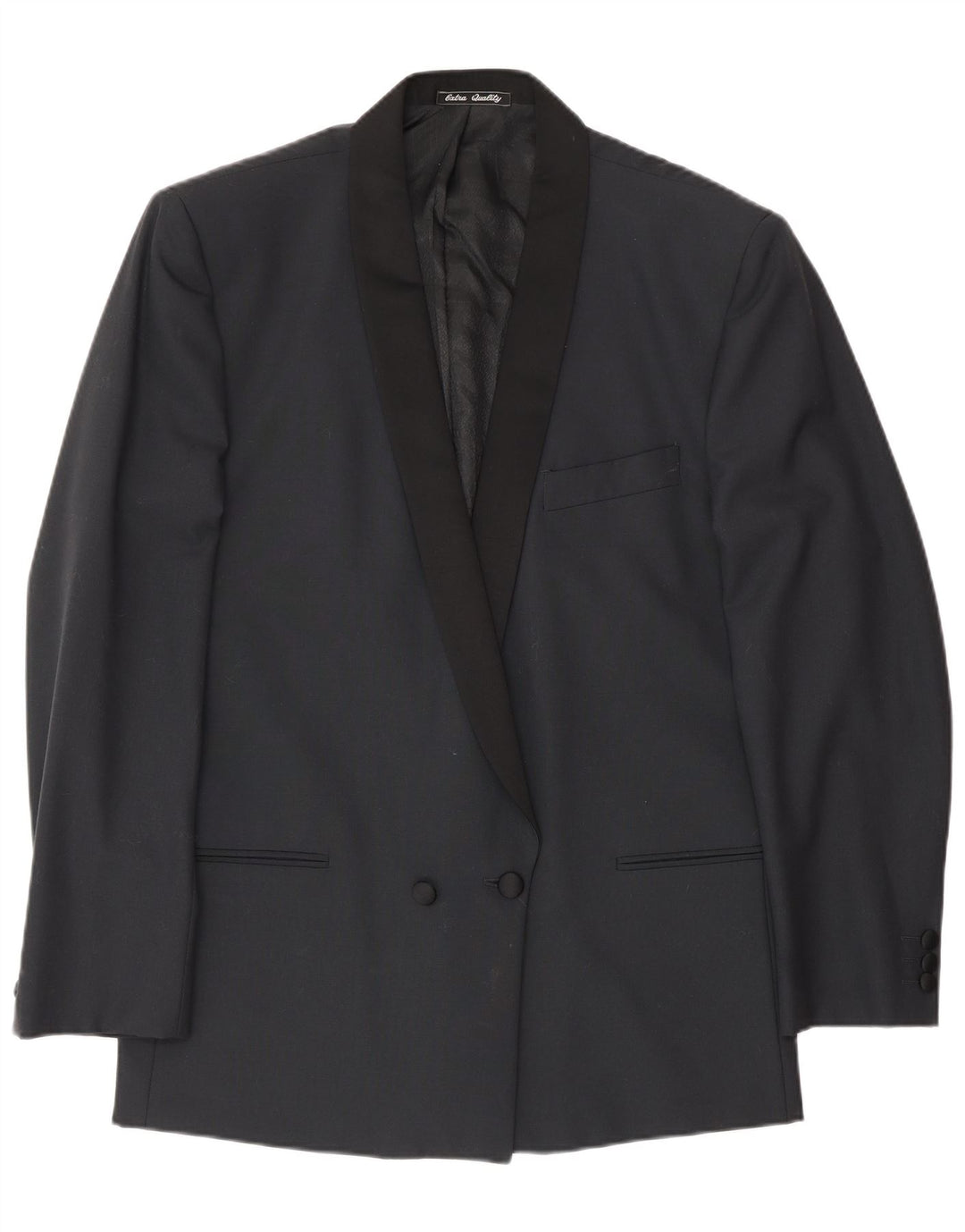 Profilo Herren-Zweireiher-Blazer IT 48 Mittelschwarze Schurwolle