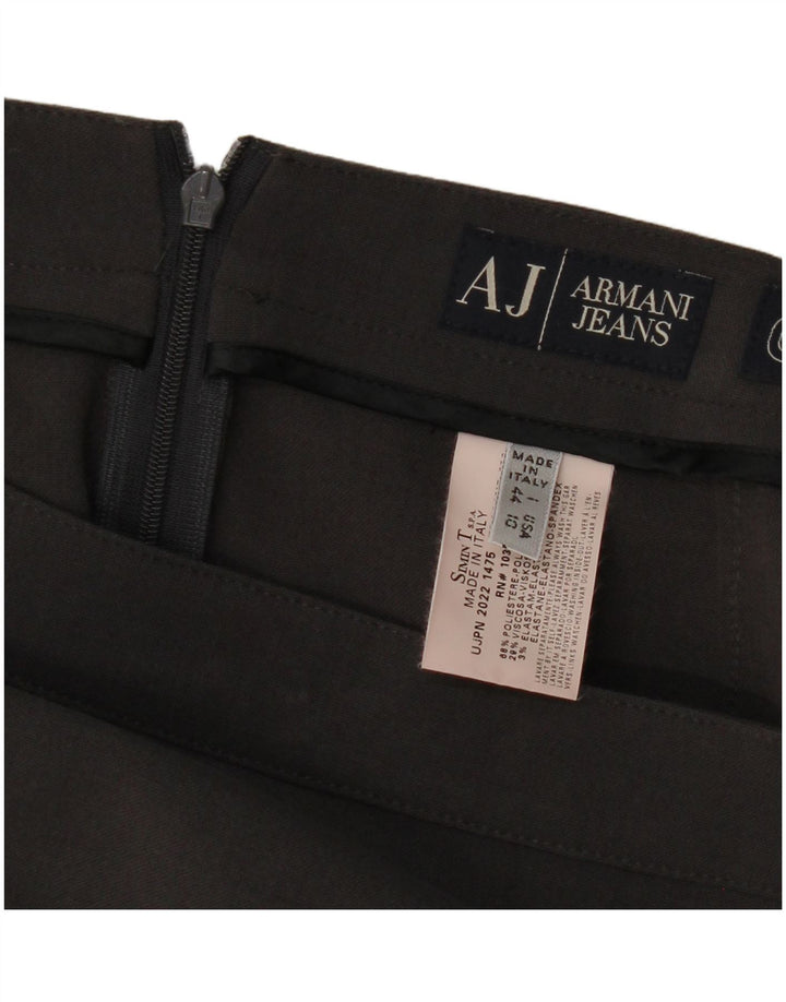 Armani Womens Straight Skirt UK 14 Large W32 Grey Polyester