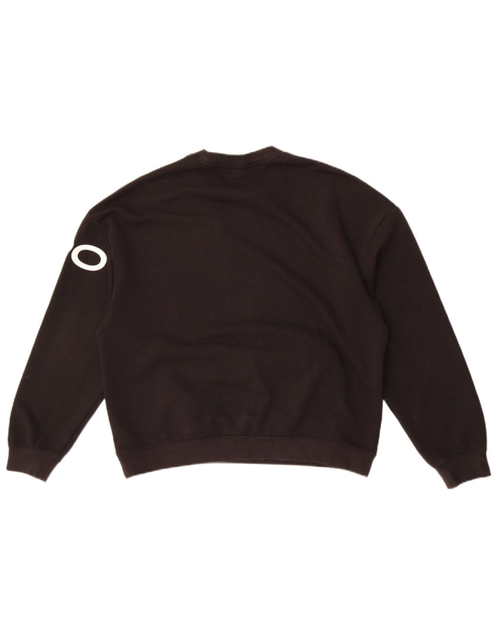 Nike Womens Graphic Oversized Sweatshirt Jumper UK 10 Small Black Cotton