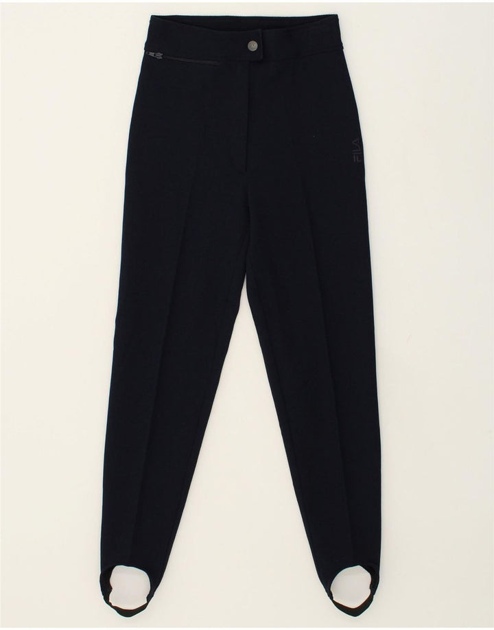 FILA Womens High Waist Stirrup Casual Trousers Medium W24 L27 Navy Blue | Vintage Fila | Thrift | Second-Hand Fila | Used Clothing | Messina Hembry 