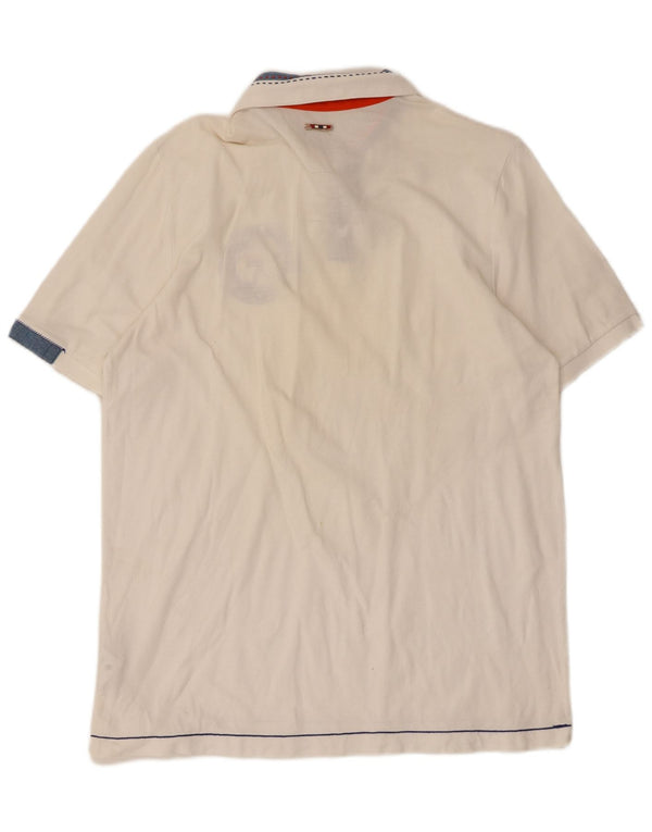 Polo grafica da uomo Napapijri grande in cotone color block bianco