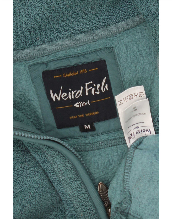 Felpa da uomo con collo con zip Weird Fish, maglione, poliestere verde medio