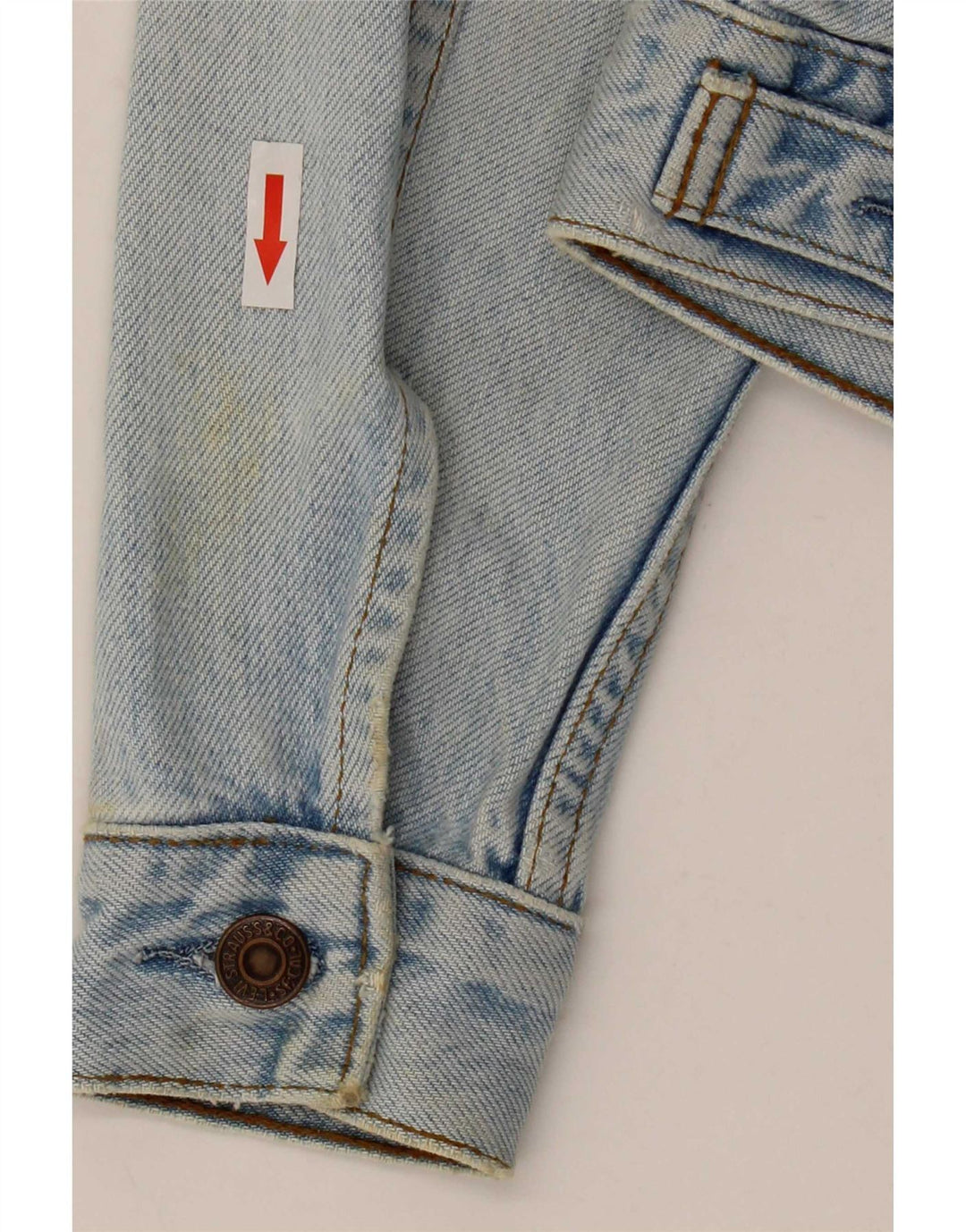 Levi's Womens Crop Denim Jacket UK 10 Small Blue Cotton