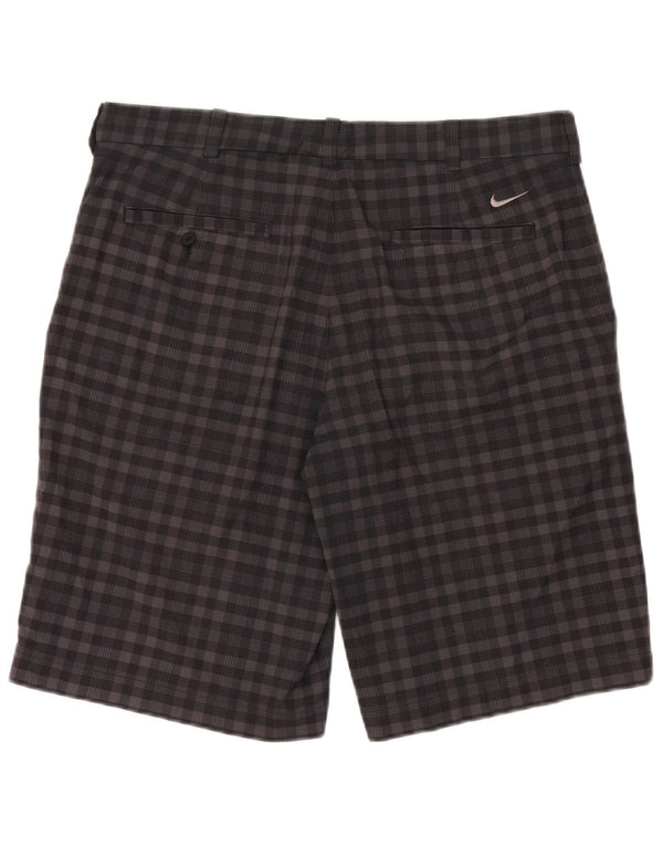 Nike Herre Dri Fit Chino Shorts W34 Large Grey Gingham Polyester