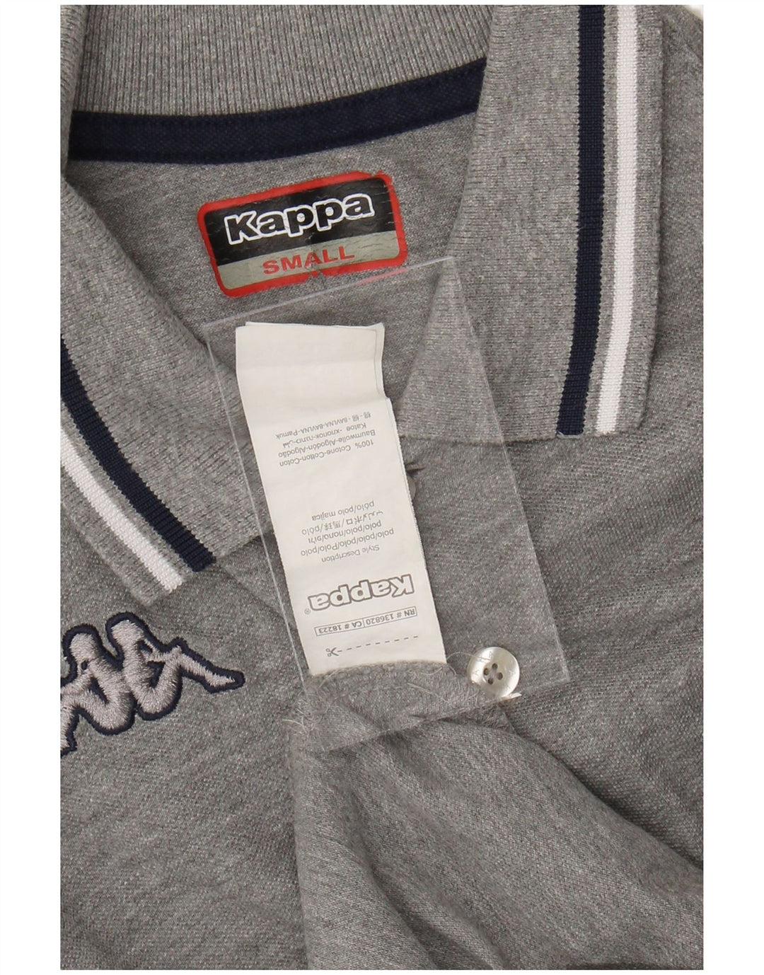 KAPPA Herren-Poloshirt, klein, grau gestreift, Baumwolle