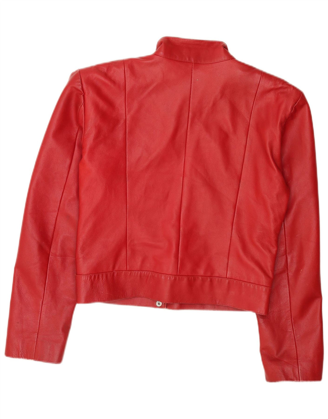 Giacca in pelle corta da donna vintage UK 18 XL rossa