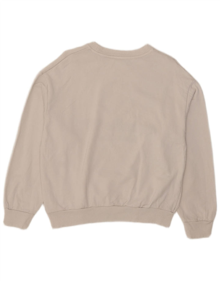 Zara Womens Graphic Oversized Sweatshirt Jumper UK 10 Small White Cotton
