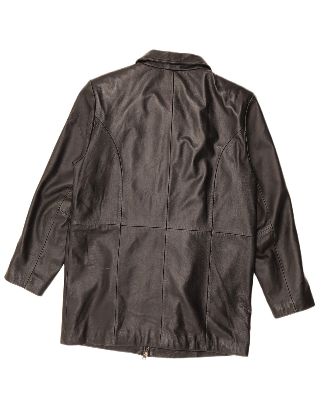 ELEMENTS Womens Leather Jacket UK 10 Small Black Leather Classic