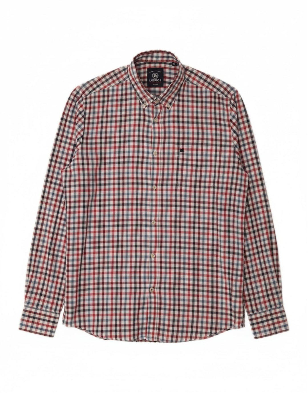 LERROS Mens Flannel Shirt Medium Red Check Cotton