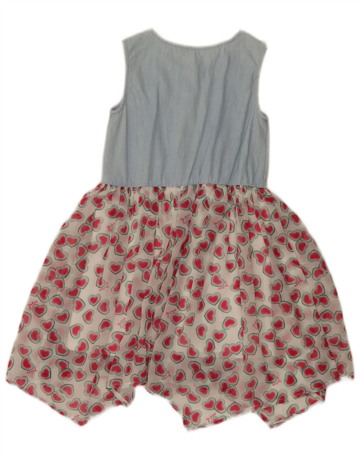 Guess Girls Abstract Pattern Sleeveless Asymmetrical Dress 4-5 Years Blue