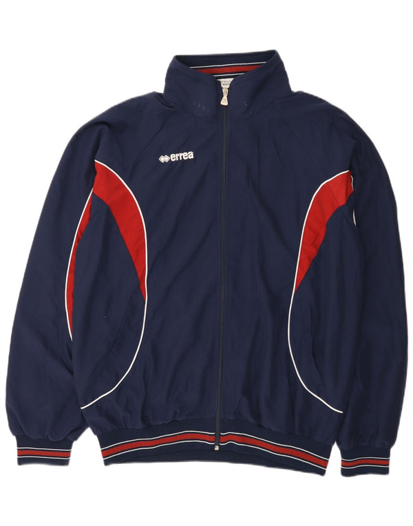 Errea Mens Tracksuit Top Jacket Large Navy Blue Colourblock Polyester