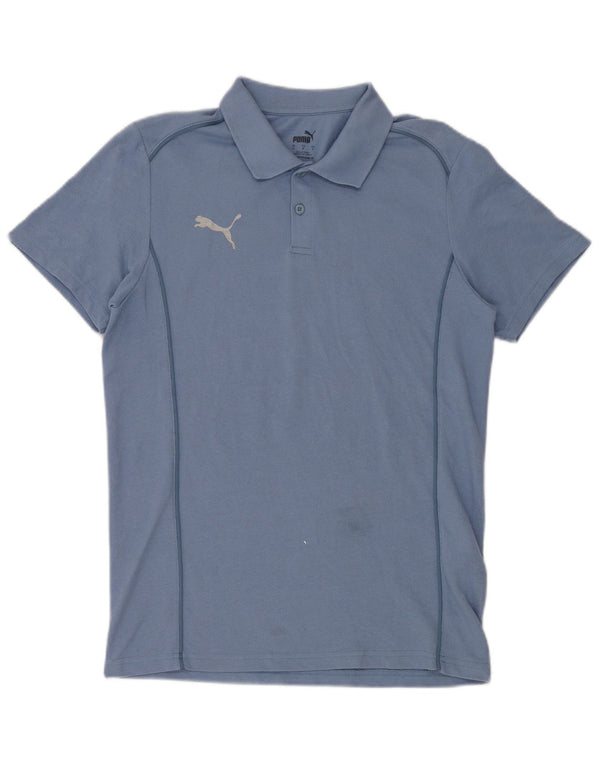 Puma Mens Short Sleeve Regular Fit Polo Shirt Small Blue Cotton
