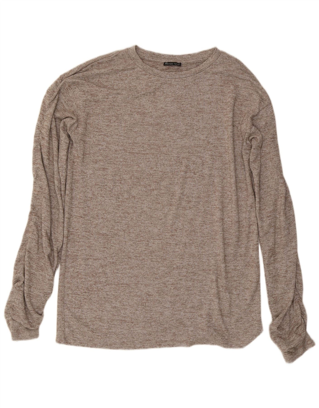 Zara Damen-Oversize-Oberteil, langärmlig, Gr. 10, klein, grau gefleckt
