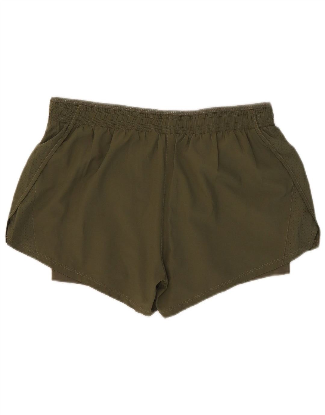 Nike Womens Dri Fit Sport Shorts UK 14 Large Khaki Polyester