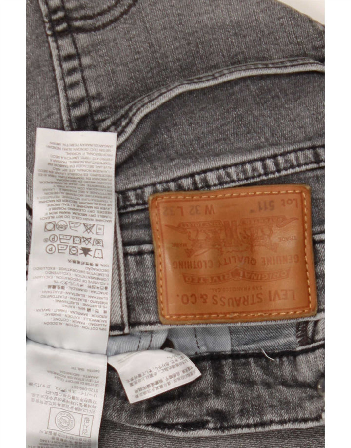 Levi's Mens 511 Slim Jeans W32 L32 Grey Cotton