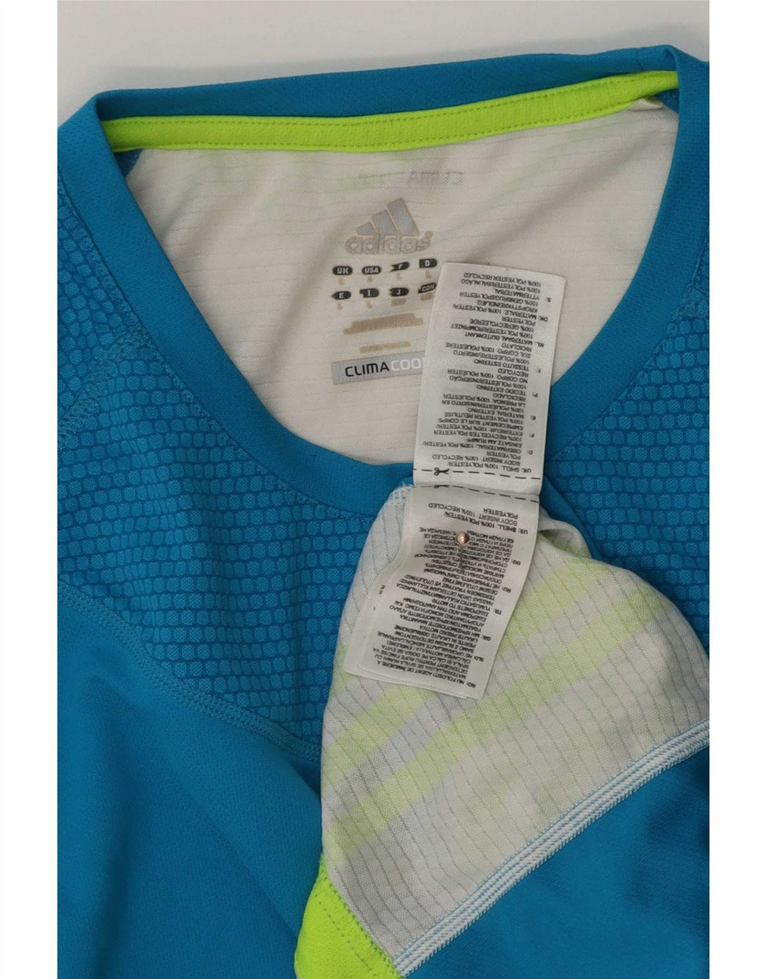 T-shirt Adidas Climacool da uomo, grande, in poliestere color block blu