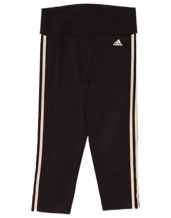 Adidas Damen Aeroready Capri Leggings UK 12/14 Medium Schwarz Polyester