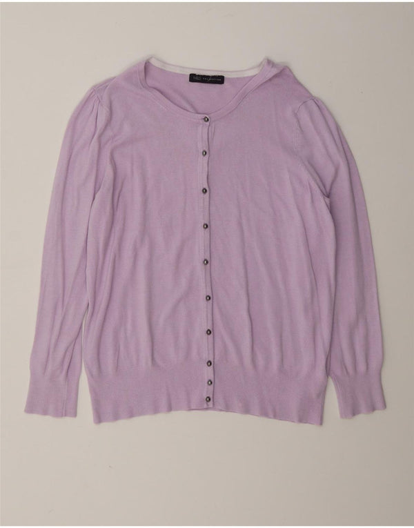 Marks & Spencer Womens Cardigan Sweater UK 16 Large Purple Viscose