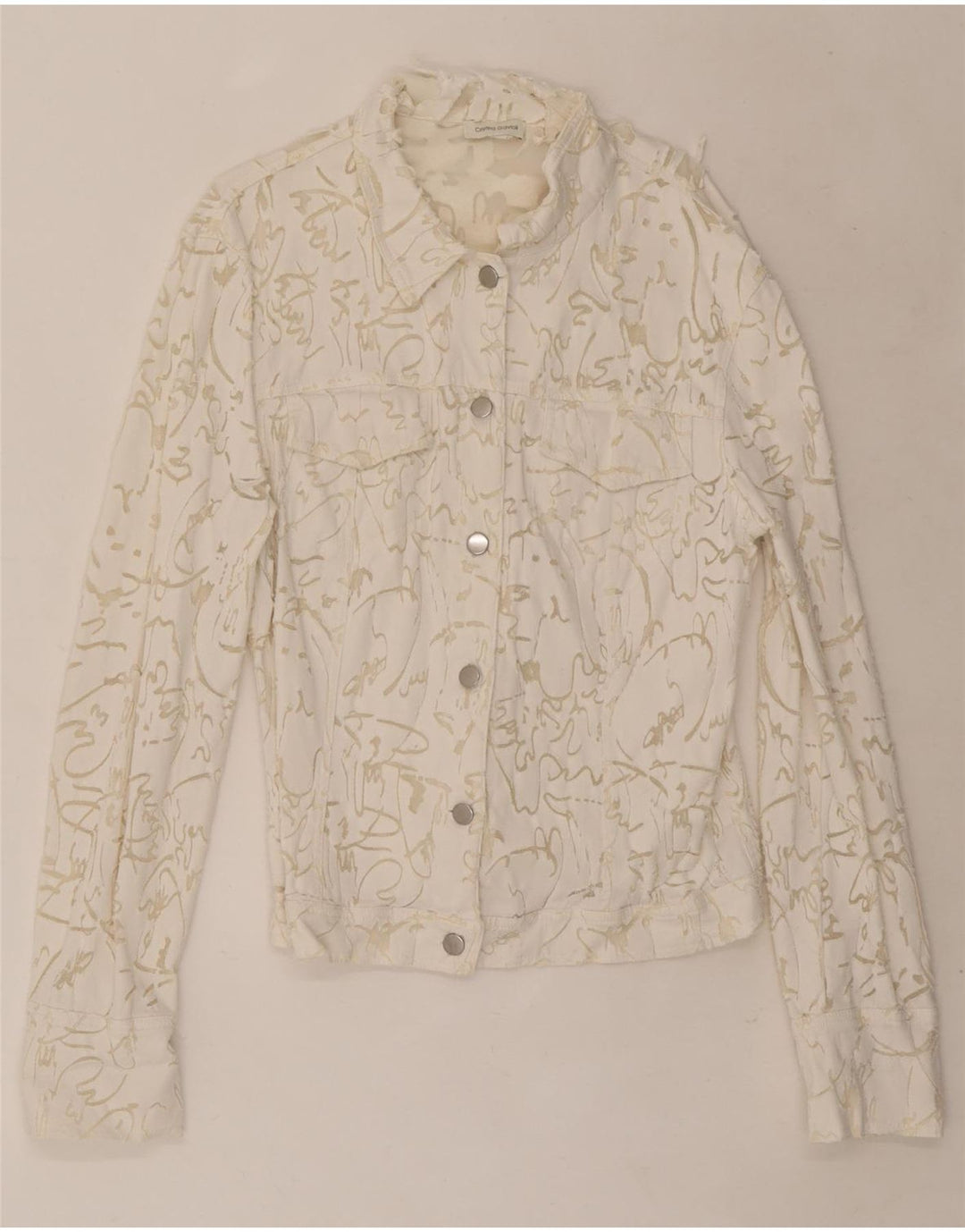 Cristina Gavioli Γυναικείο Abstract Pattern Bomber Jacket UK 14 Medium White