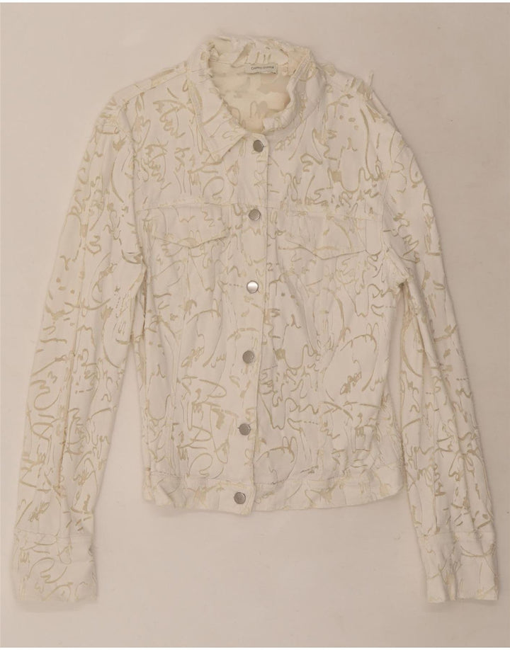 Cristina Gavioli Γυναικείο Abstract Pattern Bomber Jacket UK 14 Medium White