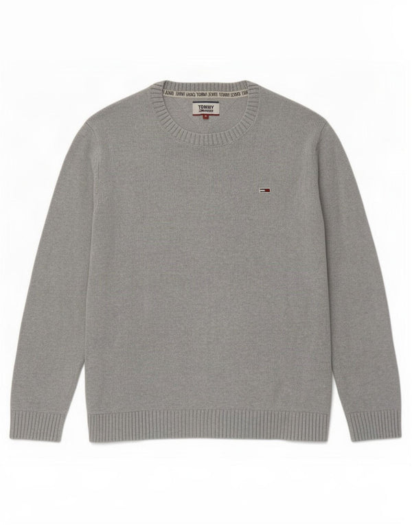 Maglione maglione con scollo a barca da donna Tommy Hilfiger UK 14 Cotone grigio medio