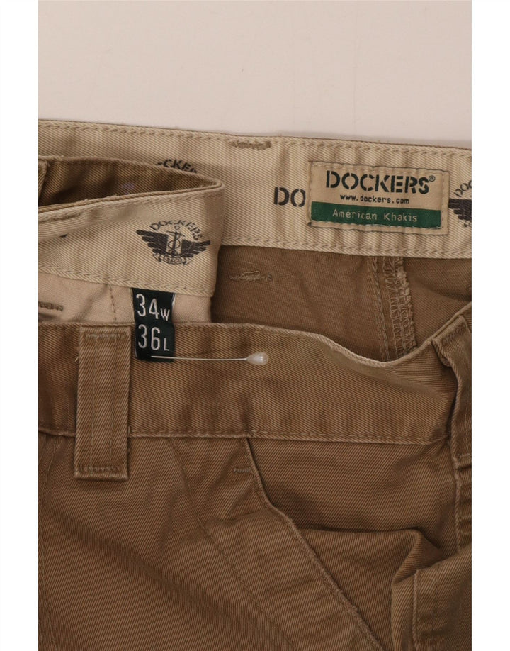 Dockers Mens Khakis Straight Cargo Trousers W34 L32 Khaki