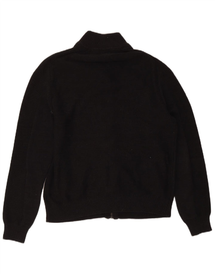 Guess Mens Full Zip Cardigan Sweater UK 40 Medium Black Cotton