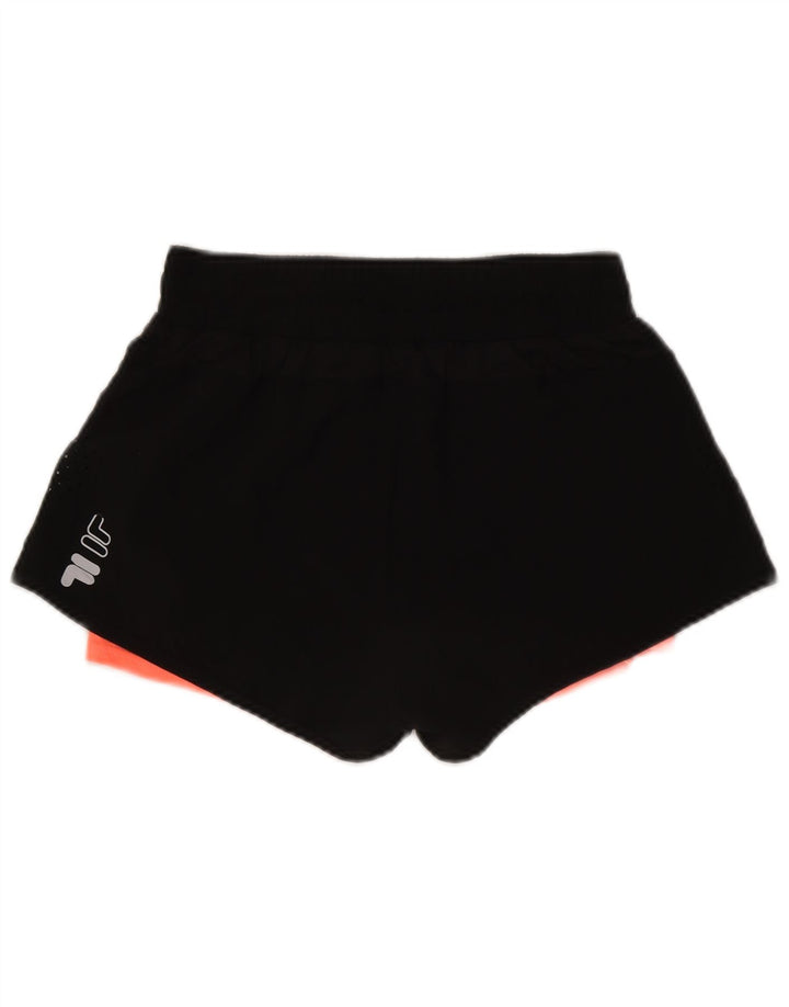 Fila Womens Graphic Sport Shorts UK 12 Medium Black