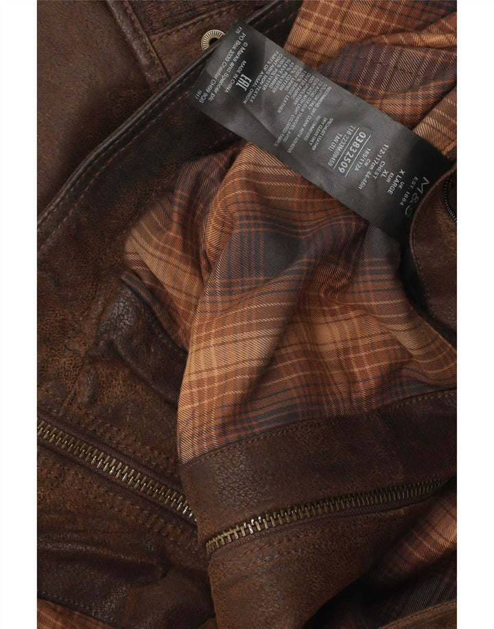 Marks & Spencer Veste en cuir pour homme UK 42 XL Cuir marron