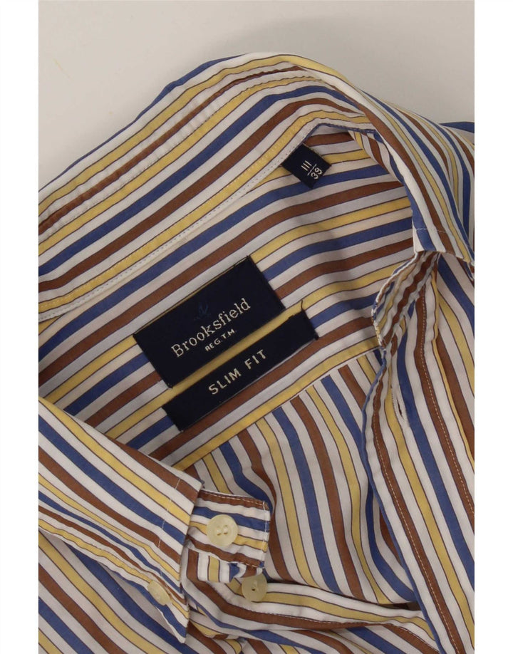 Camicia slim fit da uomo Brooksfield taglia 39 gessato medio multicolore