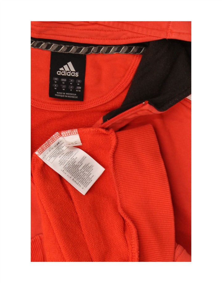 Adidas Pull à capuche zippé graphique pour homme en coton rouge moyen