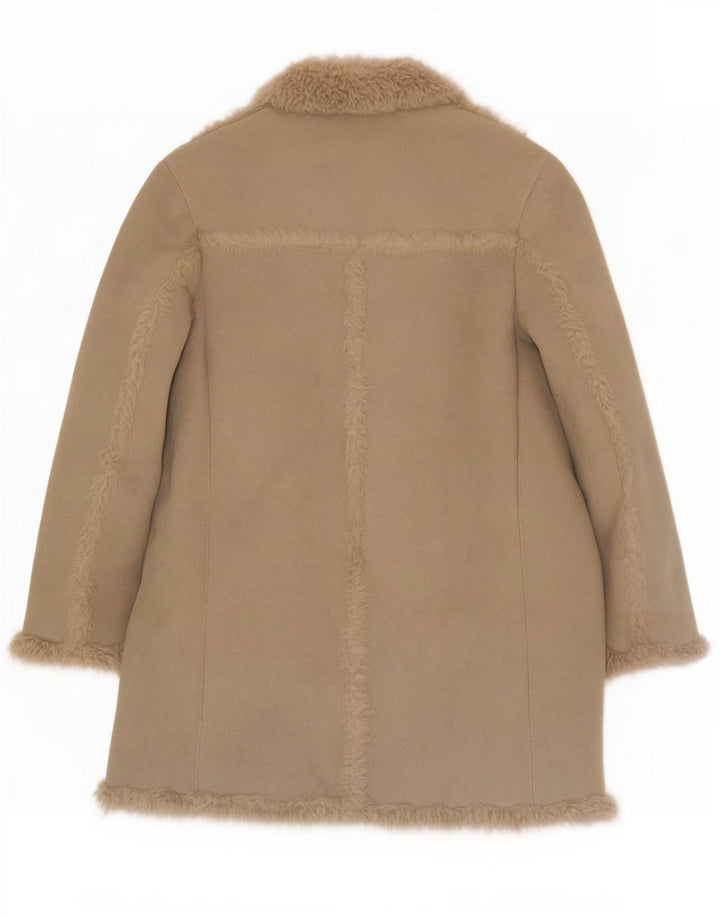 Vintage hombres Sherpa abrigo Reino Unido 40 poliéster verde grande
