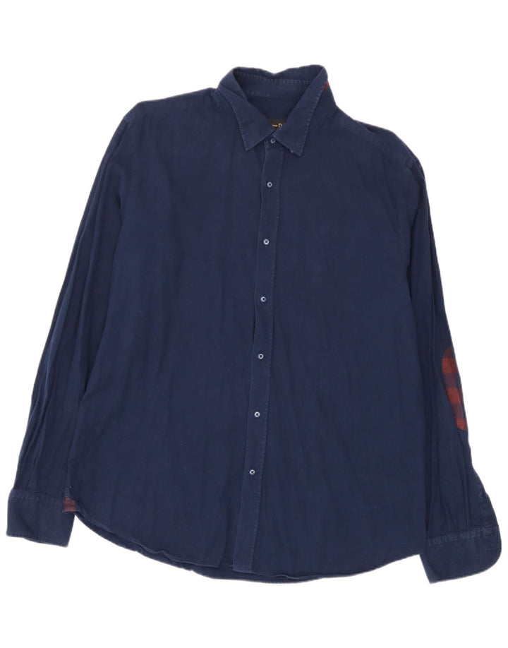 Massimo Dutti Mens Shirt XL Navy Blue
