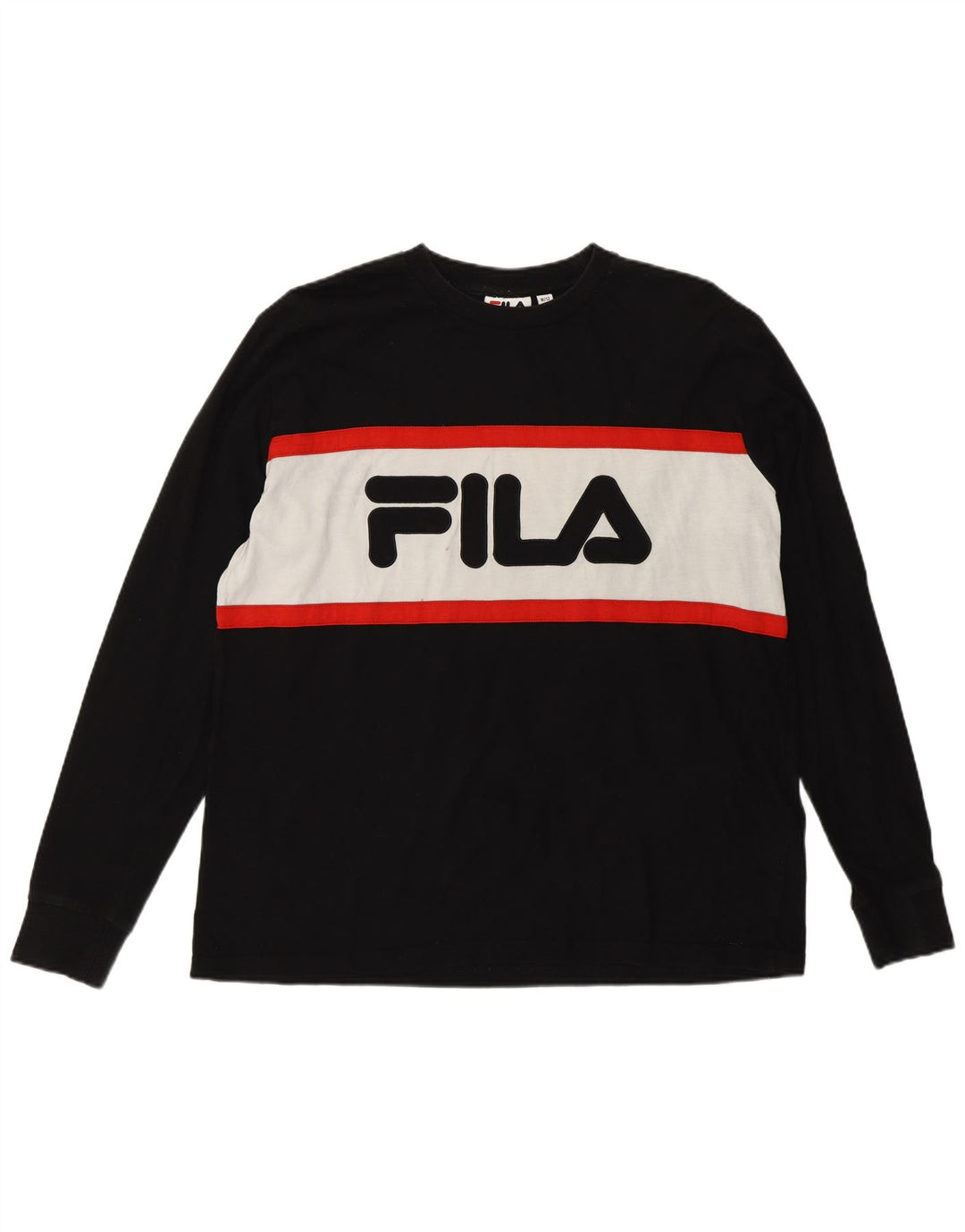 Fila Grafisk Sweatshirt Jumper UK 12 Medium Sort Colourblock