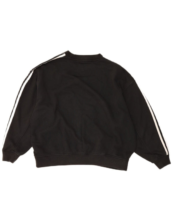 Adidas Womens Oversized Sweatshirt Jumper UK 6 XS Black Cotton