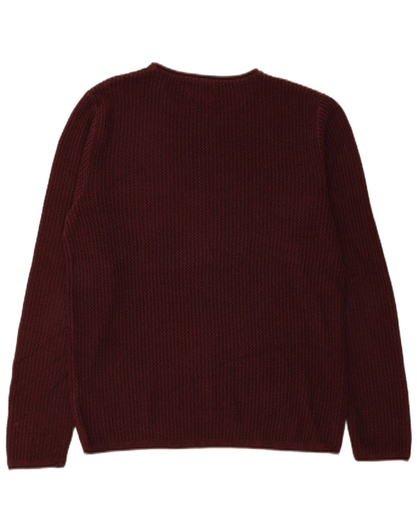 Jack & Jones Mens Crew Neck Jumper Sweater Large Burgundy