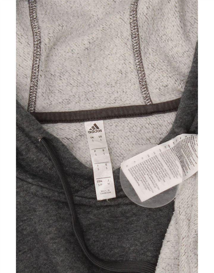 Adidas Mens Hoodie Jumper Small Grey Cotton