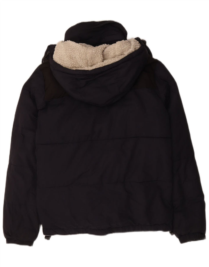 Superdry Herren-Jacke mit Kapuze, gepolstert, UK 36, Größe S, Marineblau, Polyester