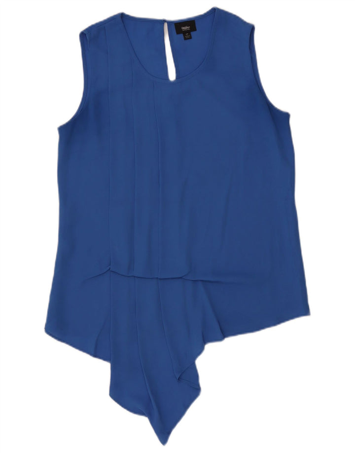 MOSSIMO Dame ærmeløs bluse Top UK 10 Small Blue Polyester