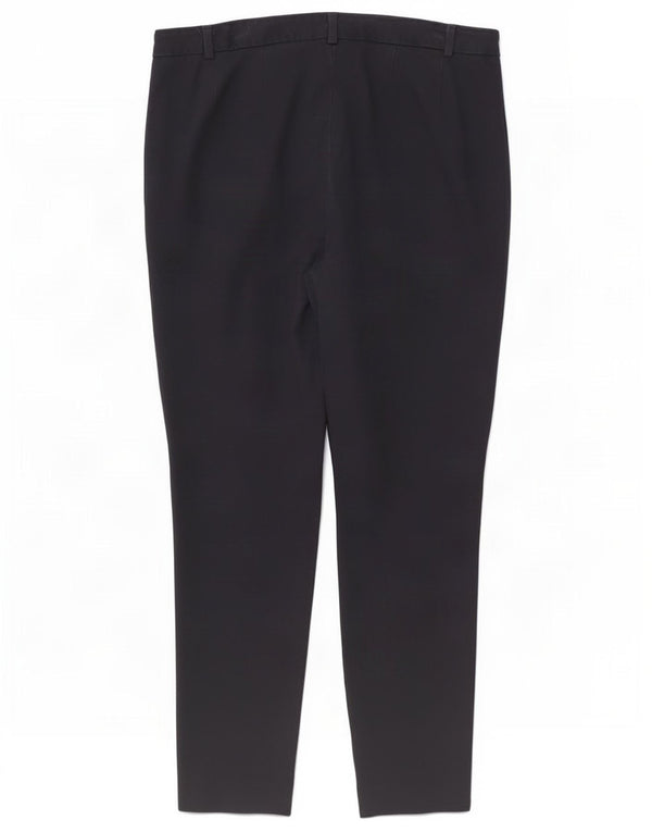 Marks & Spencer Womens Slim Suit Trousers UK 16 Large W32 L26 Navy Blue