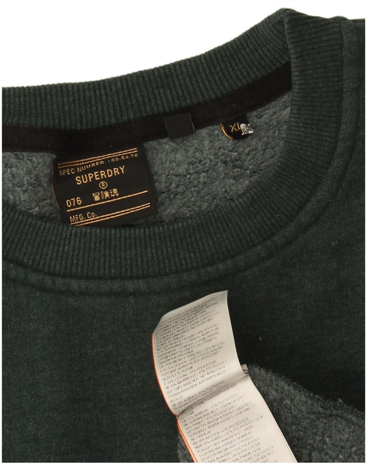 Superdry Mens Graphic Sweatshirt Jumper XL Green Cotton