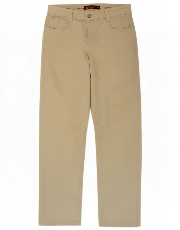 SIVIGLIA Mens Straight Corduroy Trousers W34 L32 Beige Cotton