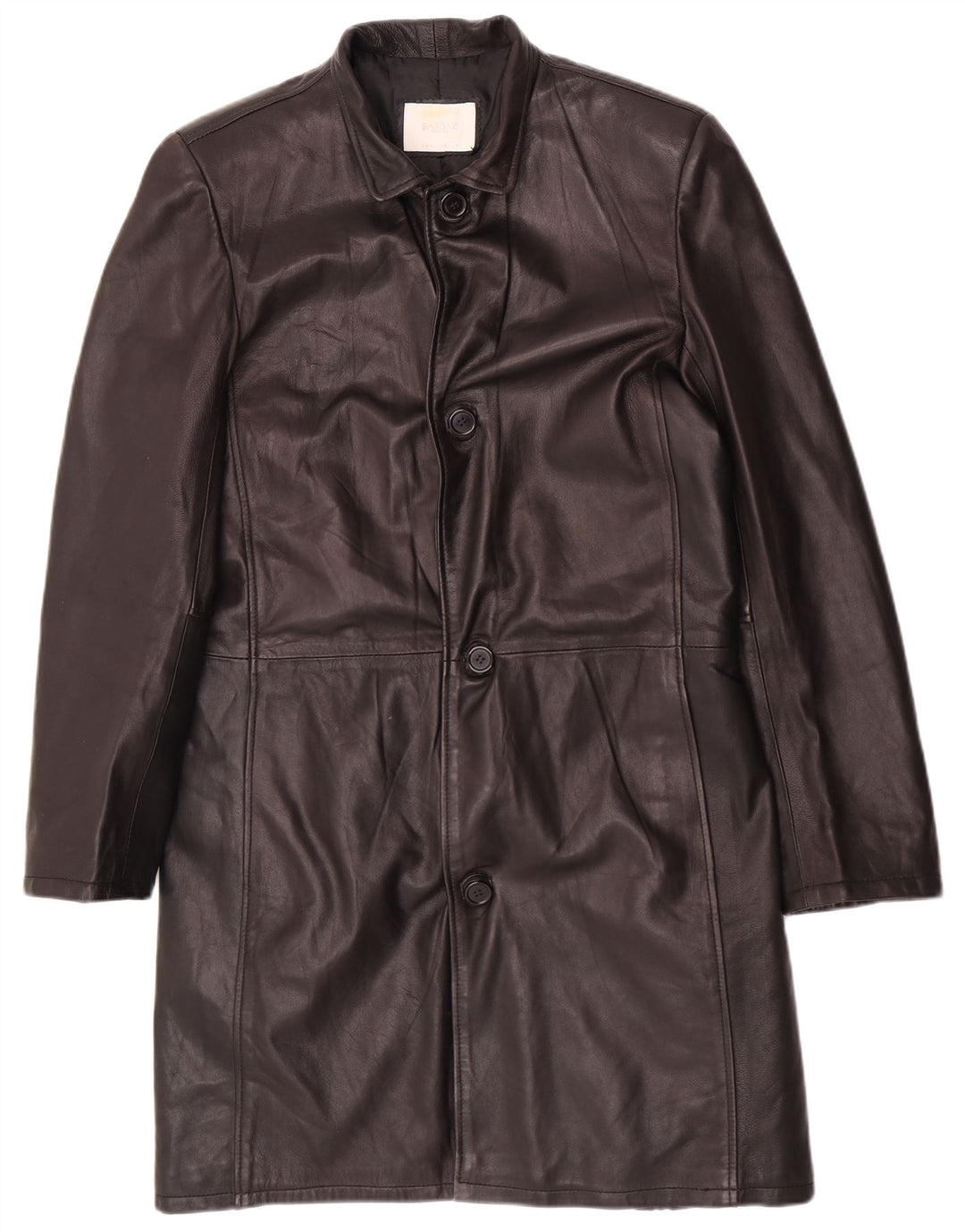Casaco de couro masculino Barone UK 36 pequeno preto