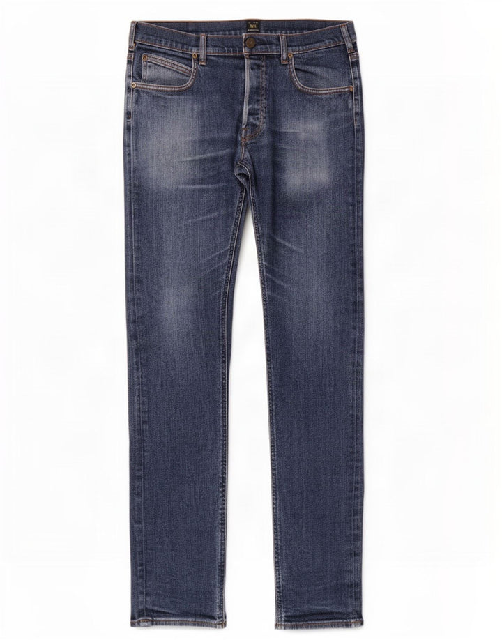 Lee Mens Daren Straight Jeans W36 L32 Blue Cotton
