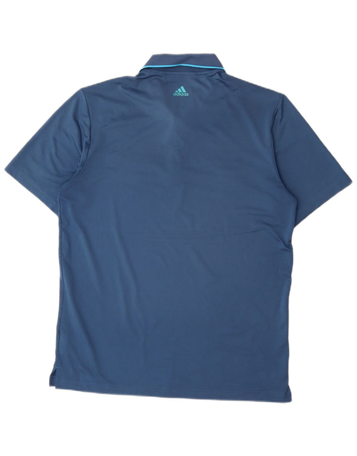 Adidas Mens Polo Shirt Médio Azul Marinho Listrado Poliéster