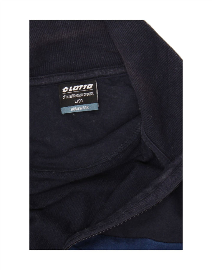 LOTTO Mens Tracksuit Top Jacket Large Navy Blue Colourblock Cotton Vintage Lotto and Second-Hand Lotto from Messina Hembry 