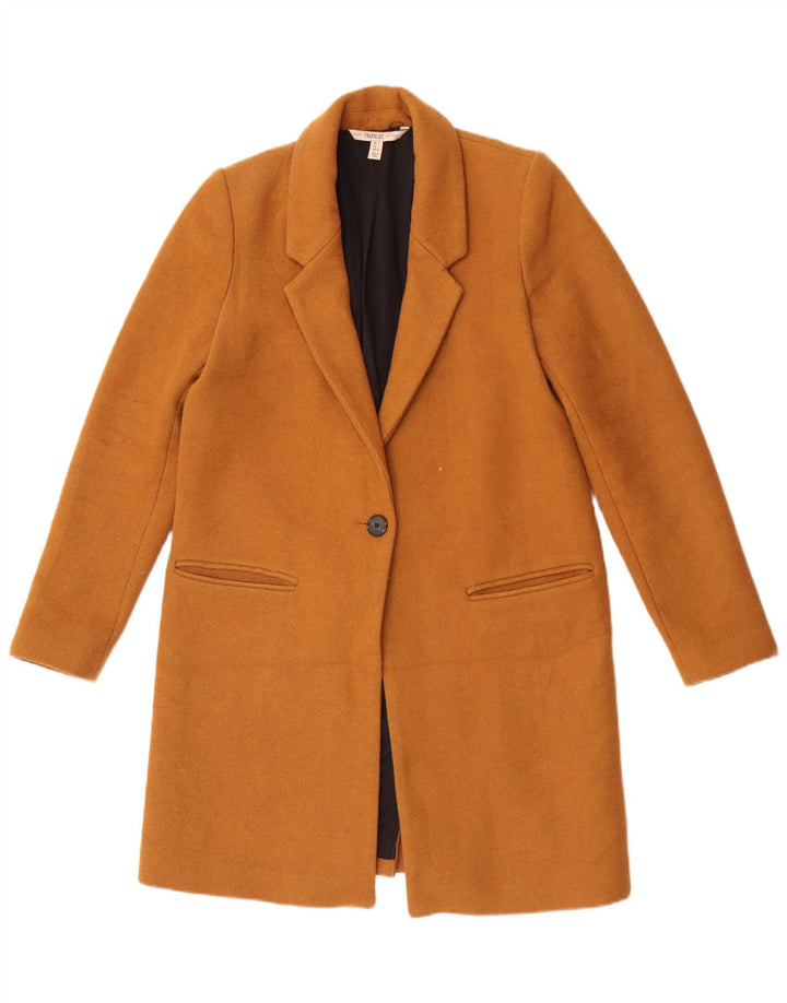 Zara Womens Trafaluc Overcoat UK 10 Small Brown Wool