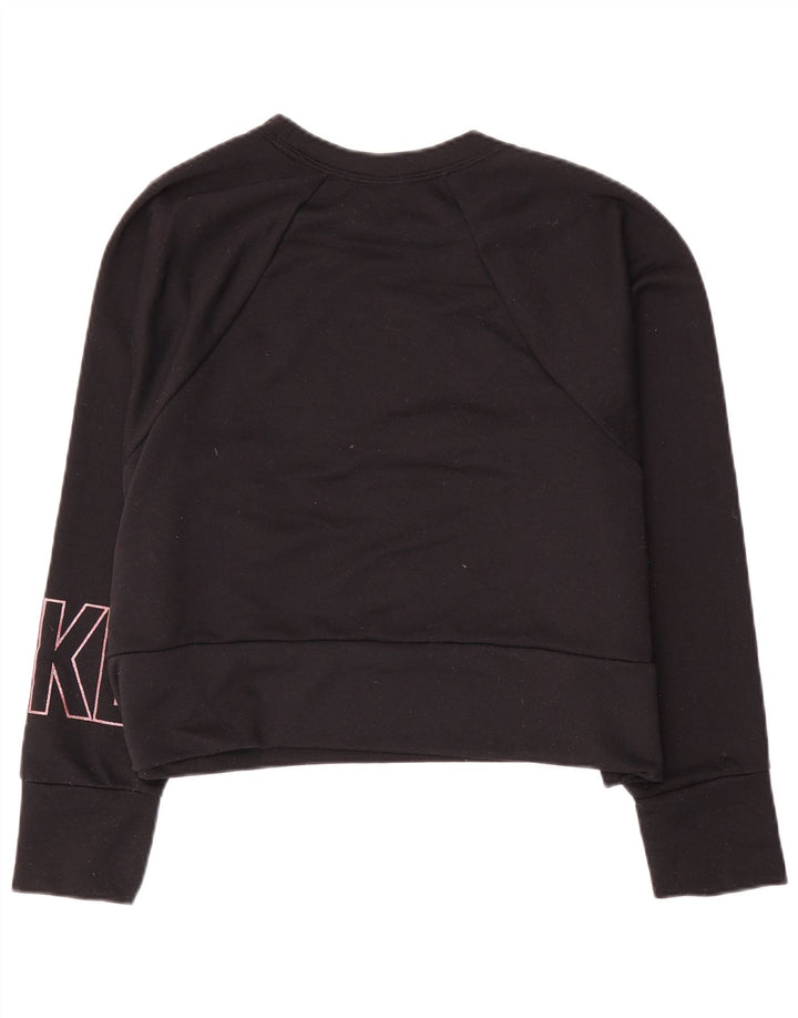 Nike Womens Dri Fit Graphic Oversized Sweatshirt Jumper UK 16 Large Black