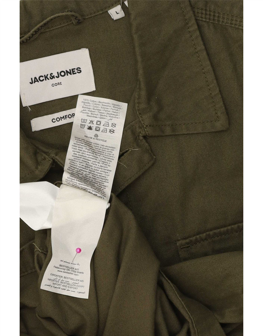 Jack & Jones Chemise Homme Large Kaki Coton