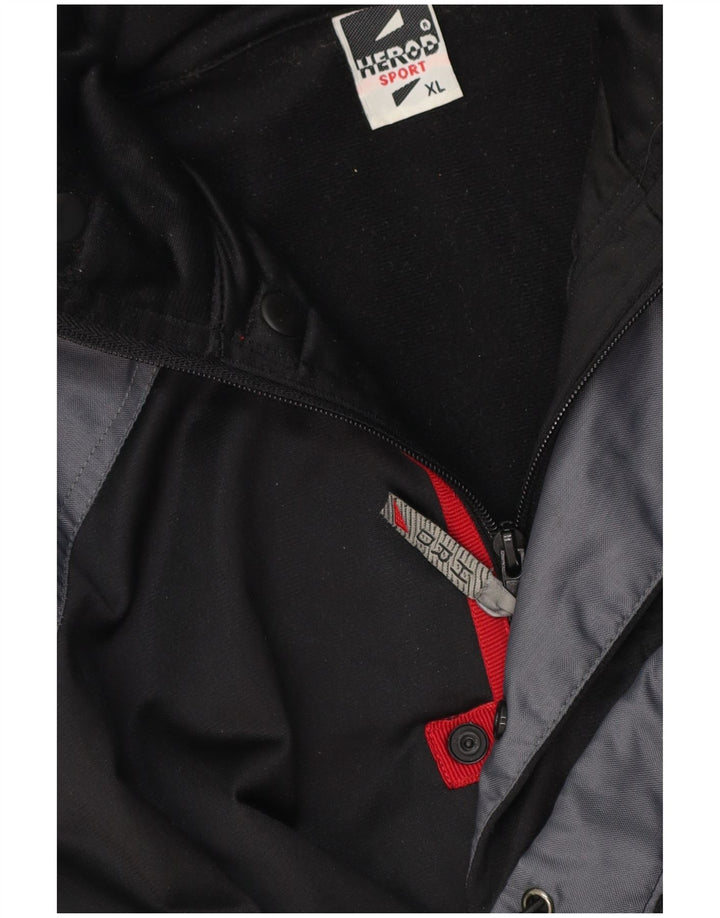 Herod Sport Mens Utility Jacket UK 42 XL Black Colourblock Polyester